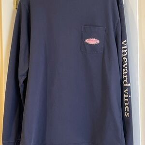 Vineyard Vines Dark Blue Holiday Lights Cotton Tee size Large